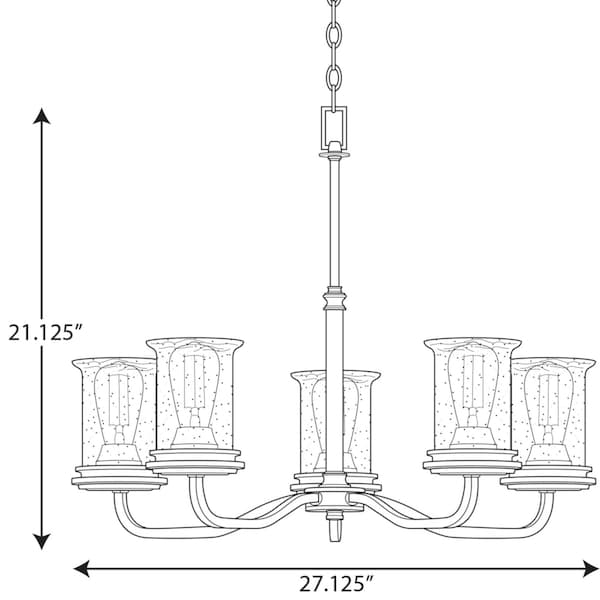 Winslett Collection Brushed Nickel Five-Light Chandelier